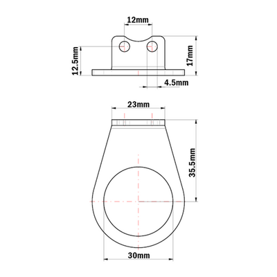 66-230-1 MODULAR SOLUTIONS ALUMINUM BRACKET<br>30MM SENSOR HOLDING